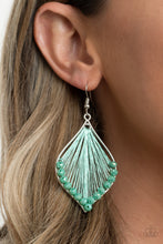 Load image into Gallery viewer, Pulling At My HARP-strings - Green Earrings
