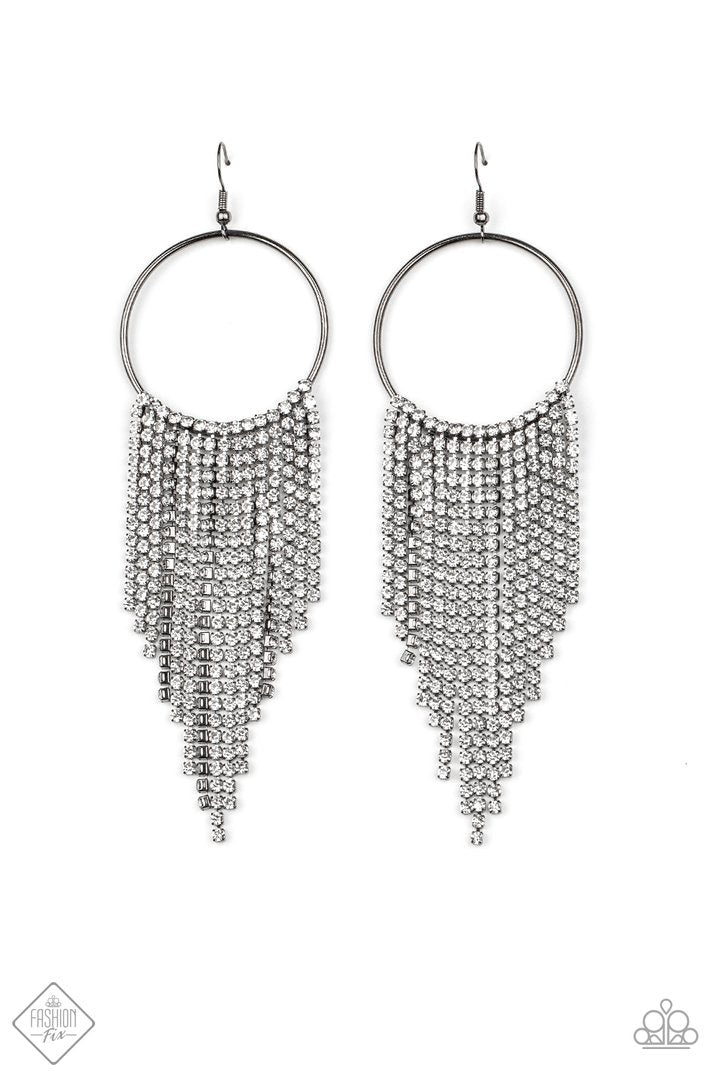 Streamlined Shimmer - Black Earrings