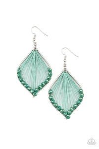 Pulling At My HARP-strings - Green Earrings